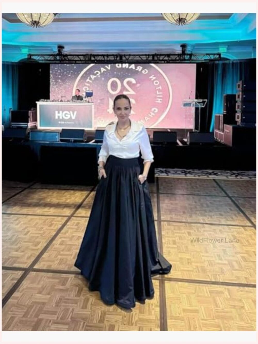 Satin Long Sleeve Prom Dress with Pockets Formal Evening Gown - Picture 6 of 7
